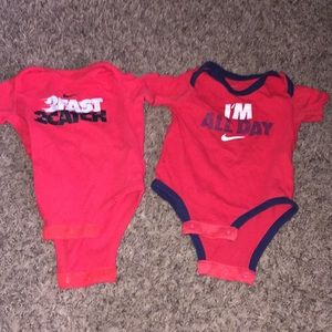 0-3 month red Nike Baby Boy onesie Lot